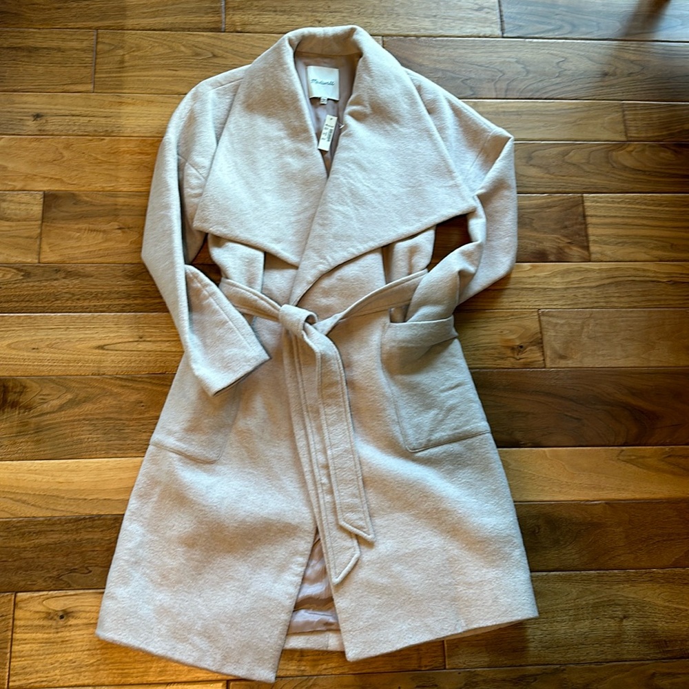 NWT Madewell wool wrap coat
